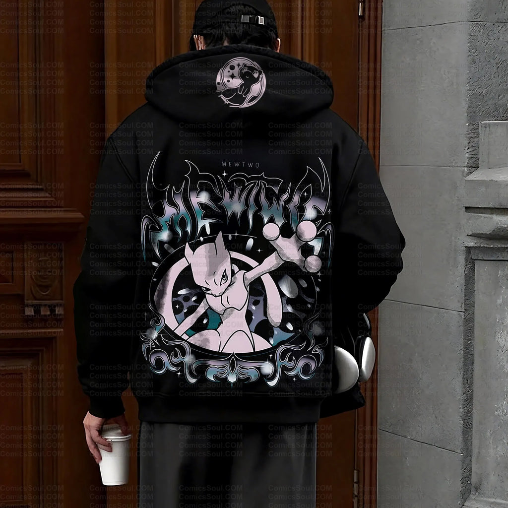 PKM-Unisex Graphic Streetwear Vintage Zipper Cardigan Plush Hoodie