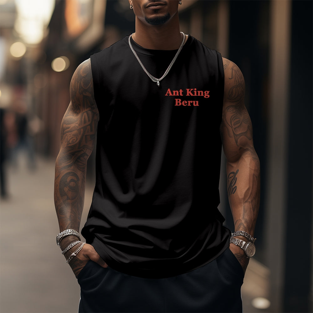SL-Oversized Anime Print Gym Tank Top