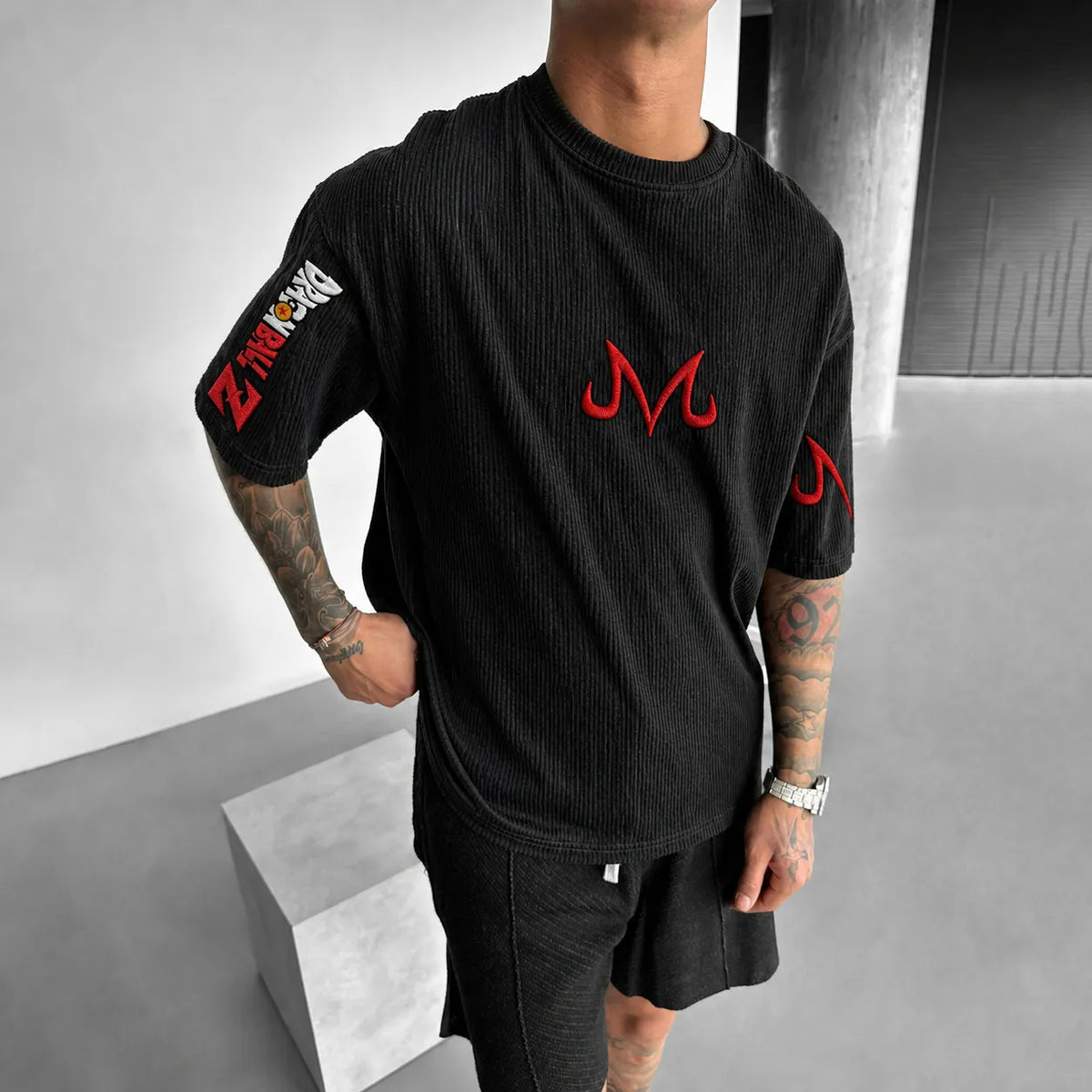 Dragon Ball Unisex Anime-Style Retro Corduroy Oversized T-Shirt