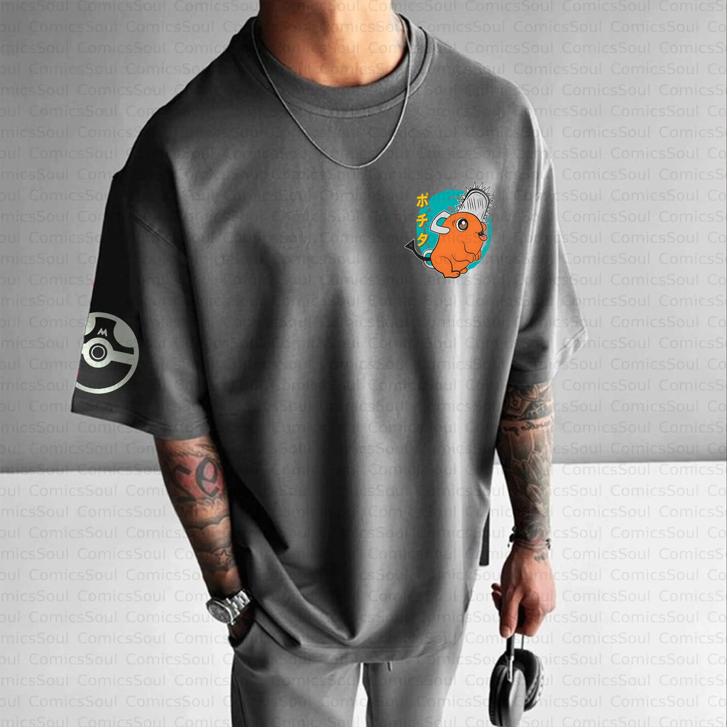 PKM-Unisex Anime Inspired Vintage T-Shirt