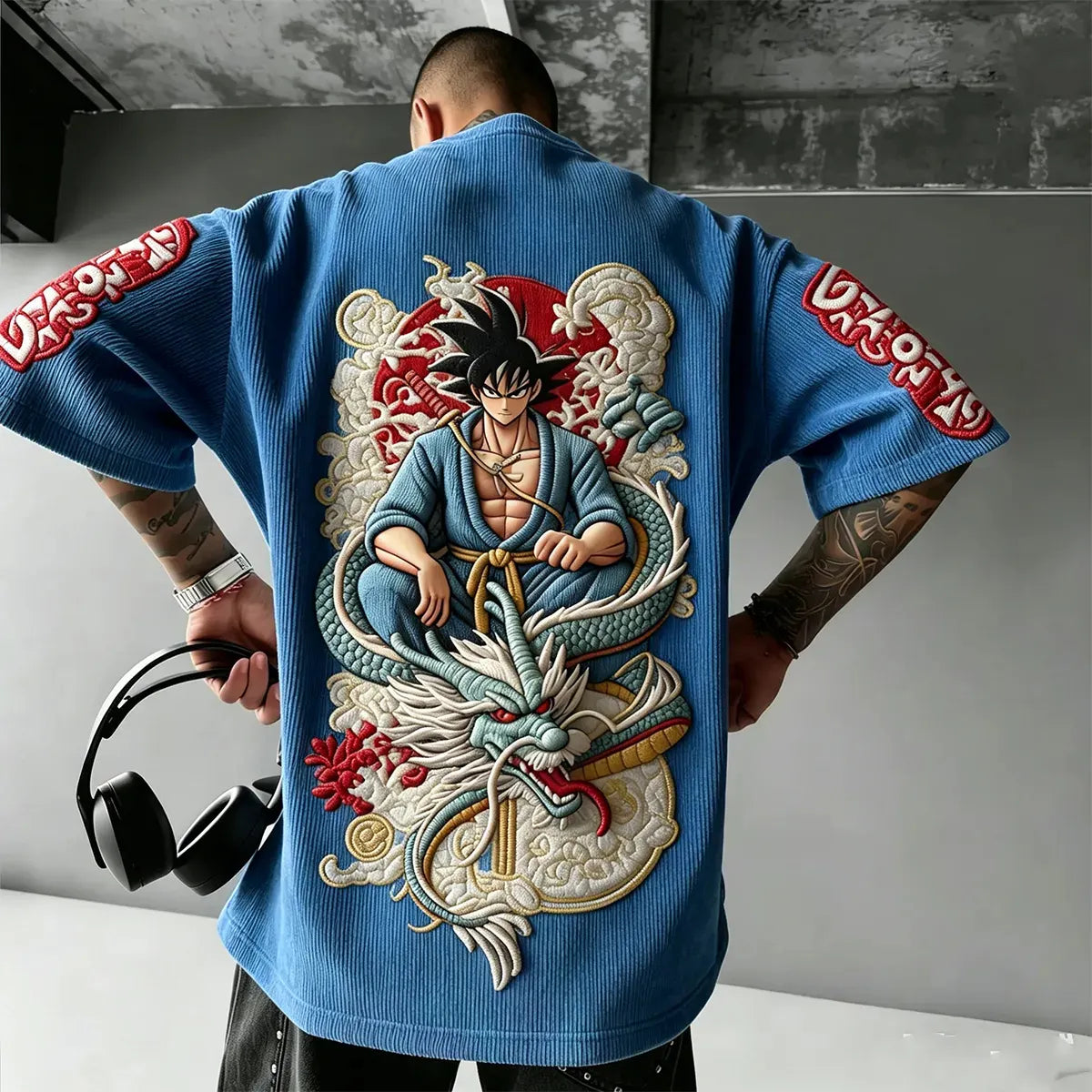 Dragon Ball Unisex Anime Inspired Vintage Corduroy T-Shirt