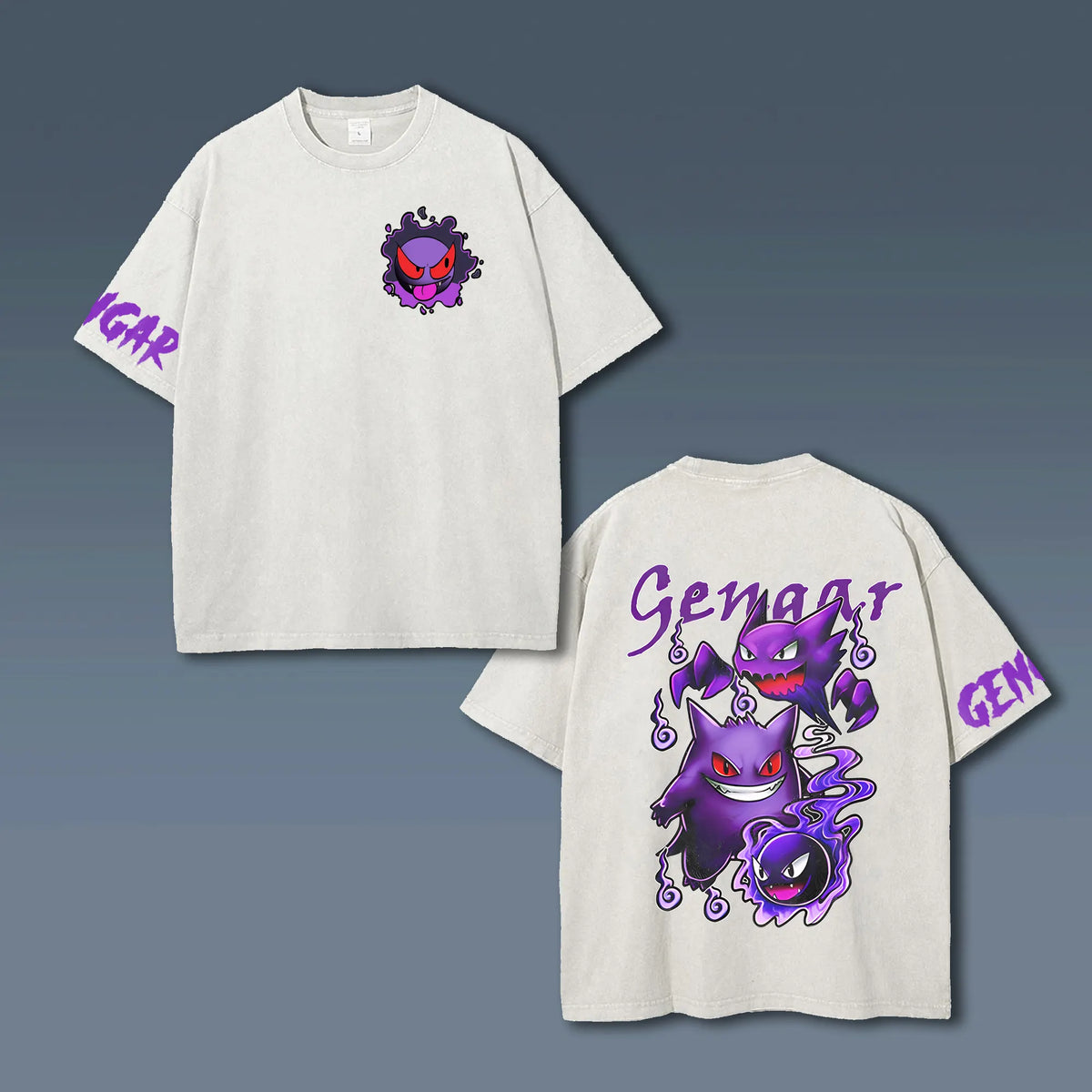 PKM-Unisex Anime Style Vintage Washed T-Shirt