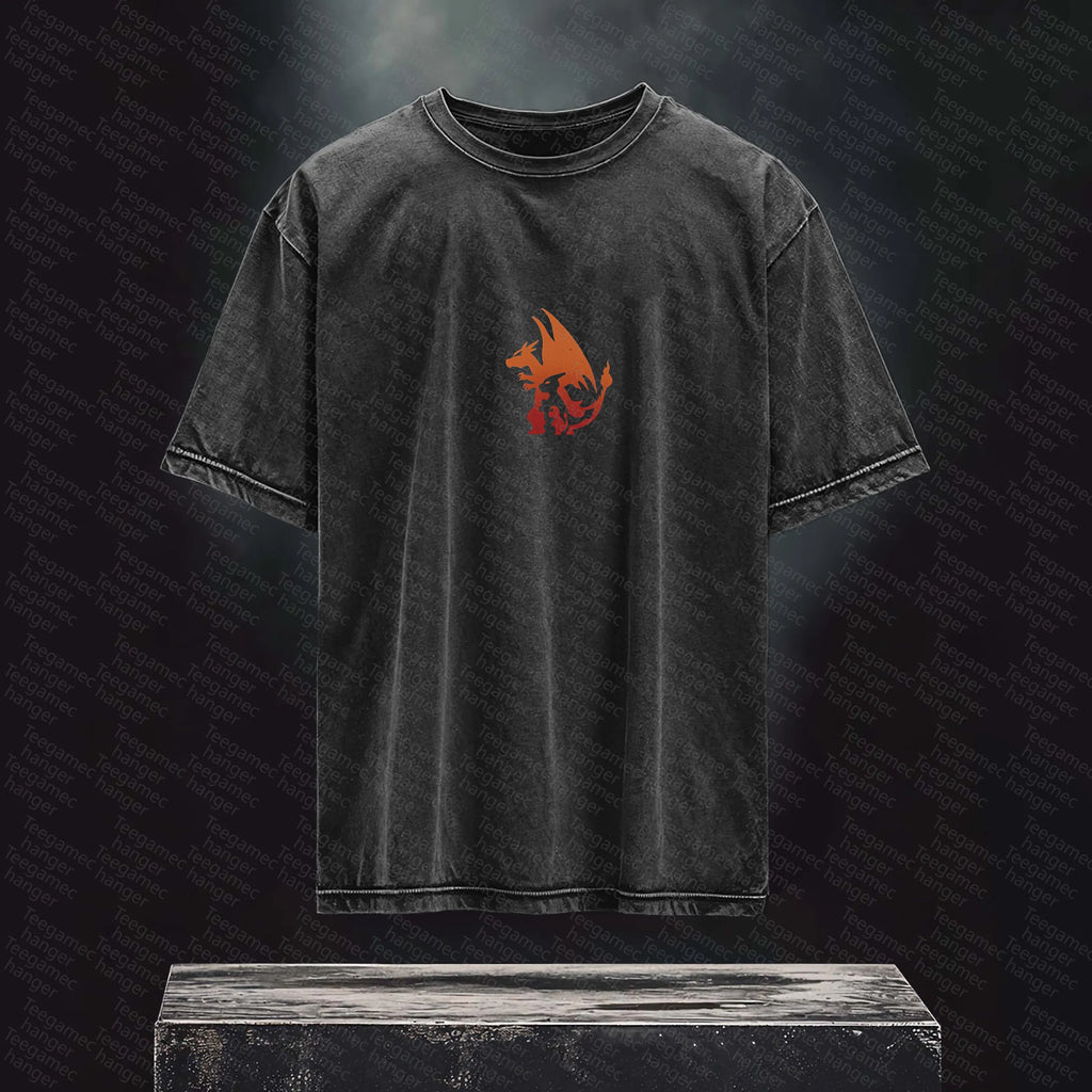 PKM-Unisex High Quality Inspired Vintage Washed 3D Direct Injection T-Shirt