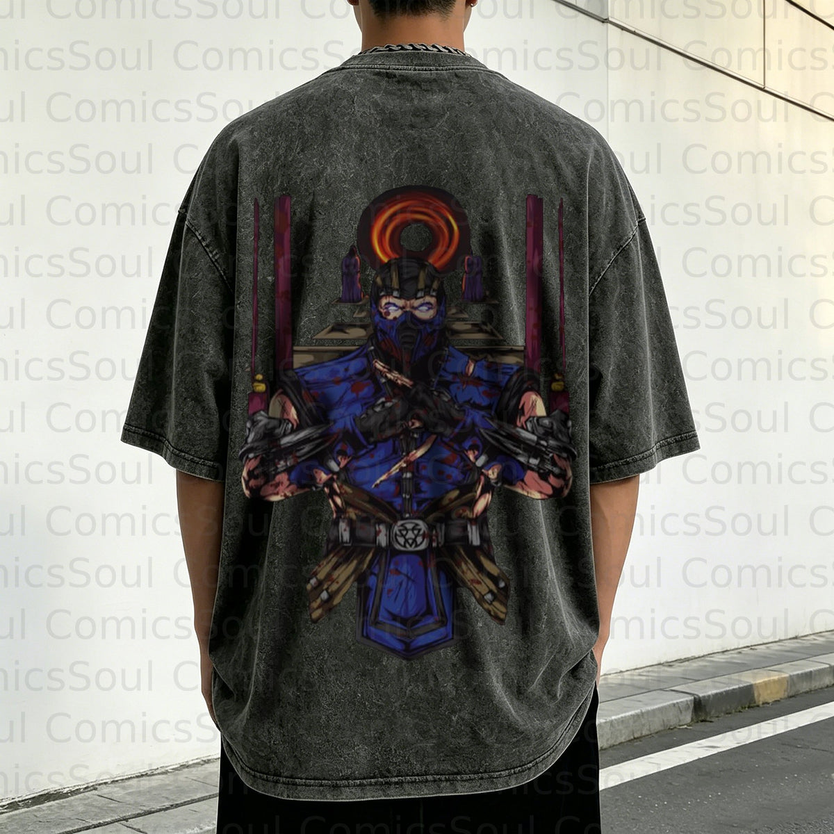 MK-Unisex Anime Inspired Vintage Washed T-Shirt
