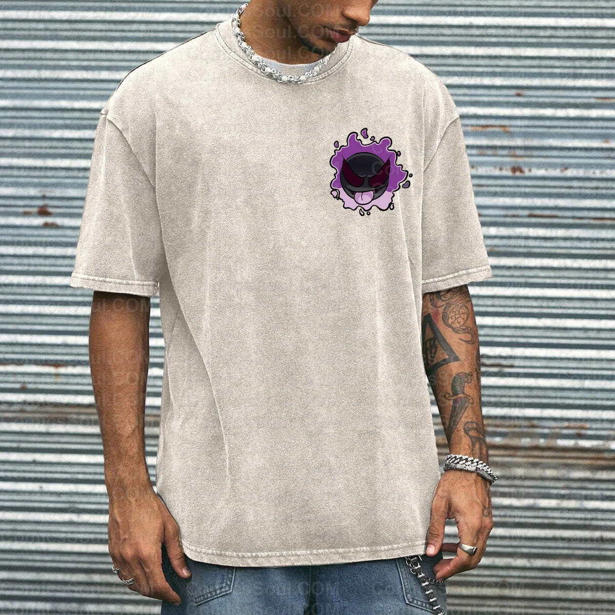 PKM-Vintage 3D Direct Inkjet Printed Washed Unisex T-Shirt