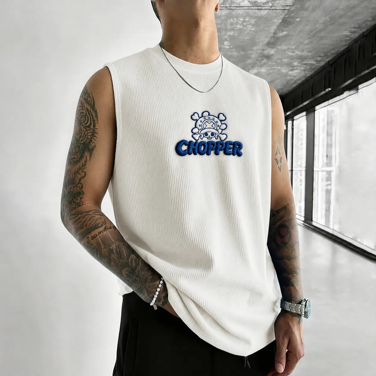 One Piece Unisex Anime-Style Retro Corduroy Tank Top
