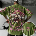 KNY Unisex Anime-Style Retro Corduroy Oversized T-Shirt
