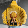KNY Color-blocked Corduroy Hooded Sweatshirt
