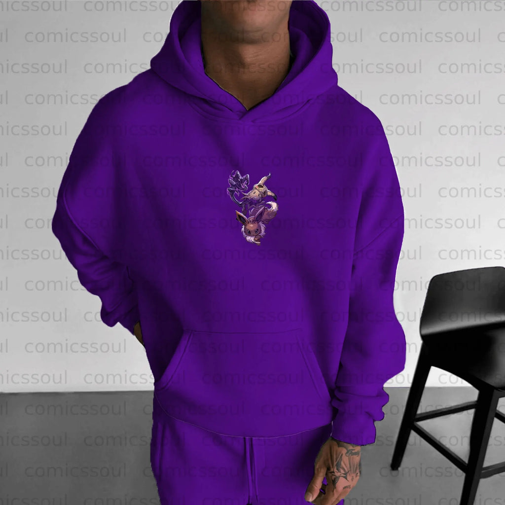 PKM-Unisex Anime Graphic Streetwear Vintage Plush Hoodie