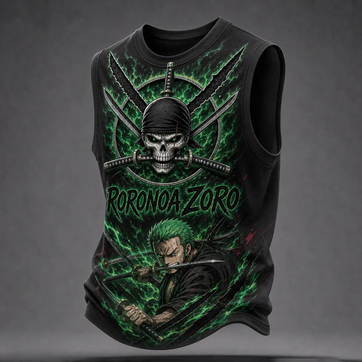 One Piece Pirate Crew Graphic Crew-Neck Tank Top