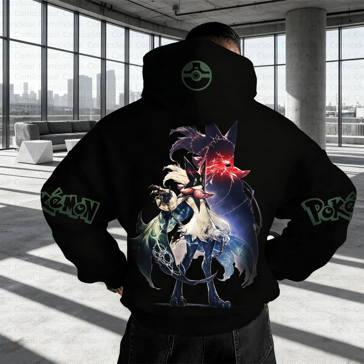 PKM-Unisex Anime Inspired Vintage Plush Hoodie