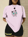 PKM-"Jigglypuff" Anime Inspired Vintage Embroidered T-Shirt