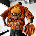 NINDO Unisex Anime-Style Retro Corduroy Oversized T-Shirt