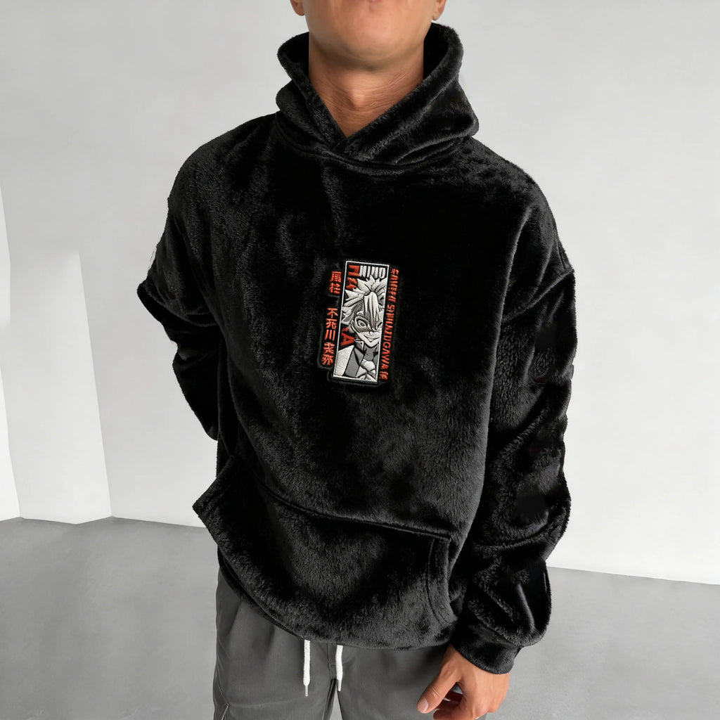 KNY Color-blocked Corduroy Hooded Sweatshirt