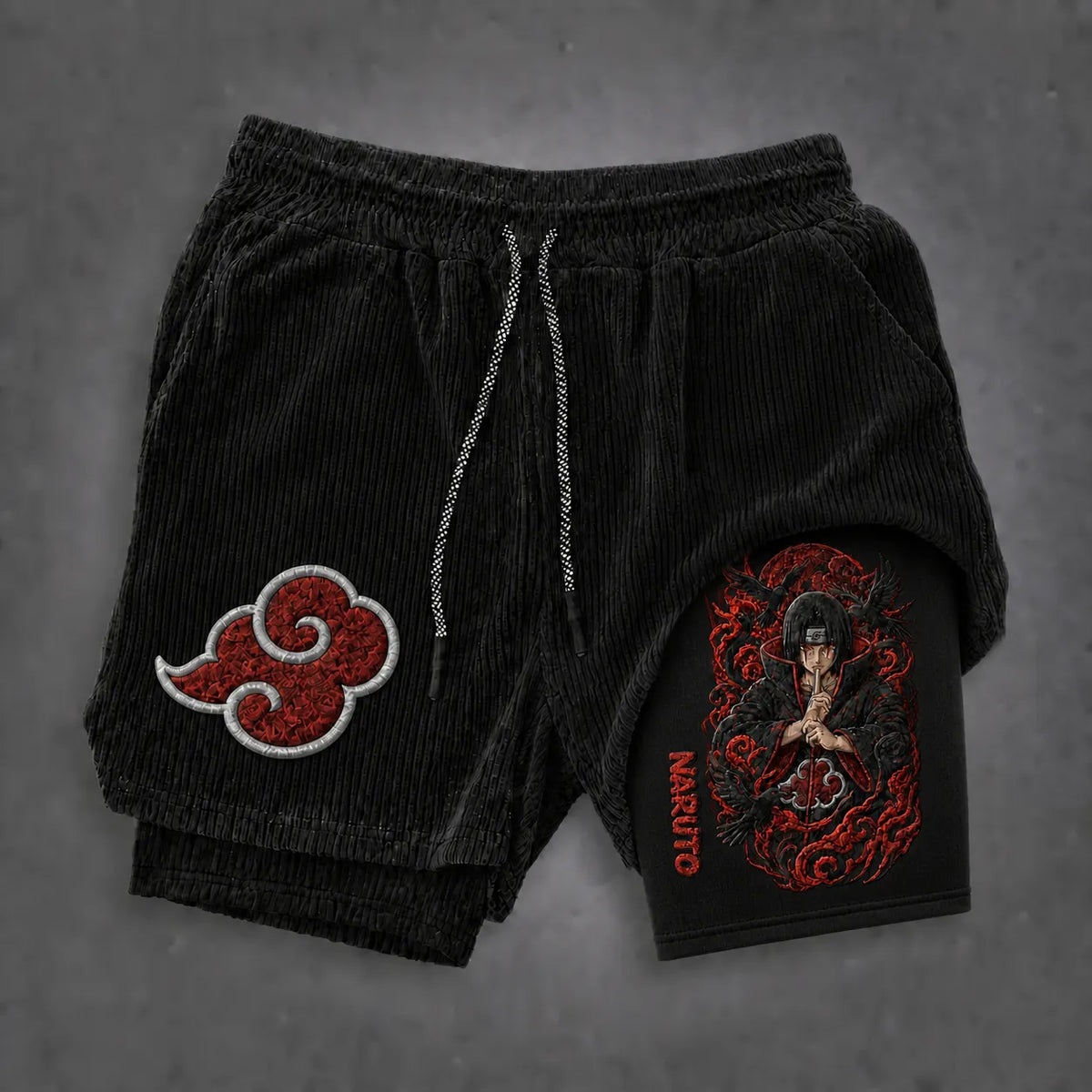 NINDO Unisex Double-layer Shorts With Anime Print