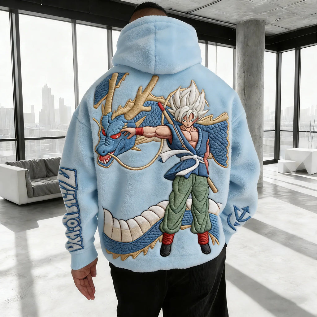 Dragon Ball Color Blocked Plush Hoodie