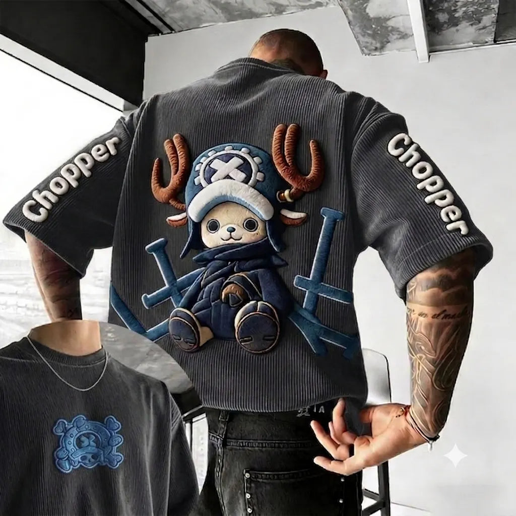 One Piece Unisex Anime Inspired Vintage Corduroy T-Shirt