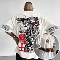 Dragon Ball Unisex Loose-Fit Rock Band Vertical Stripe T-Shirt