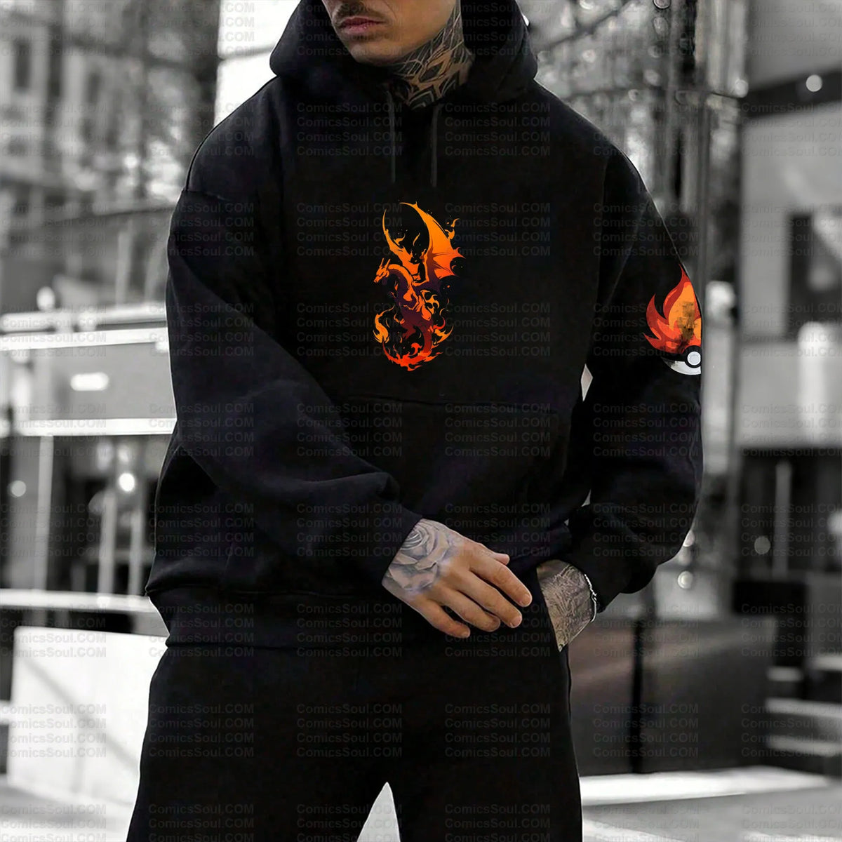 PKM-Plus Velvet Unisex Anime Graphic Streetwear Vintage Hoodie