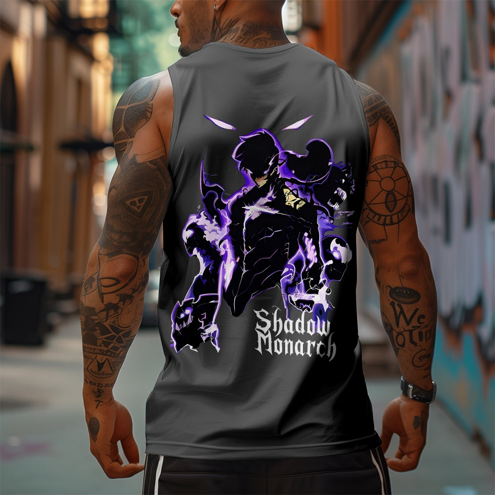 SL-Oversized Anime Print Gym Tank Top