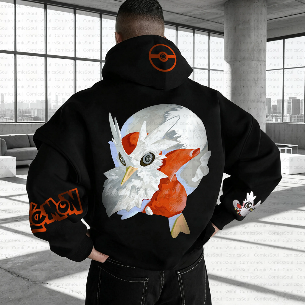PKM-Unisex Anime Inspired Vintage Plush Hoodie