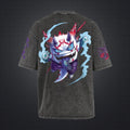 PKM-Unisex Anime Style Vintage Washed T-Shirt