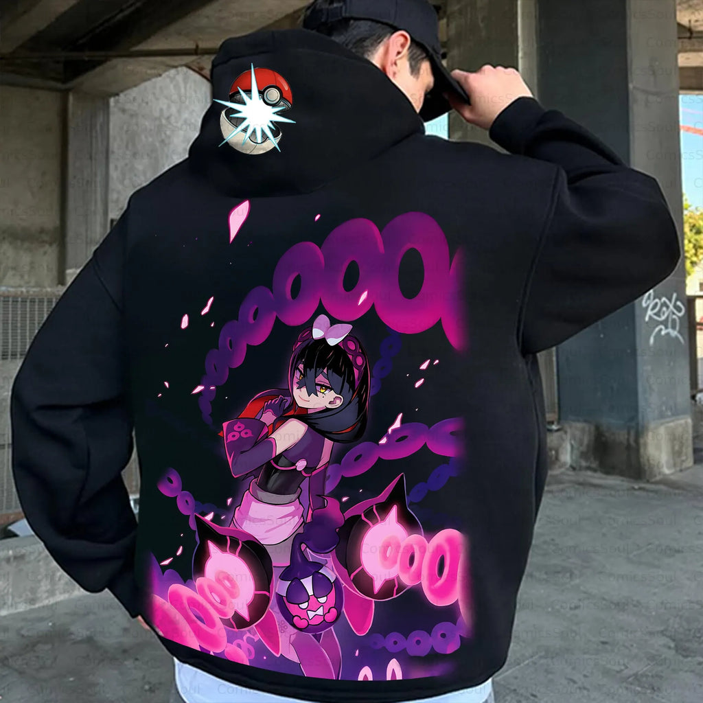 PKM-Plus Velvet Unisex Anime Graphic Streetwear Vintage Hoodie