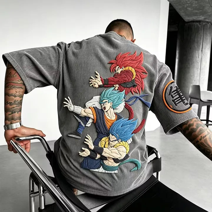 Dragon Ball Unisex Anime Inspired Vintage Corduroy T-Shirt