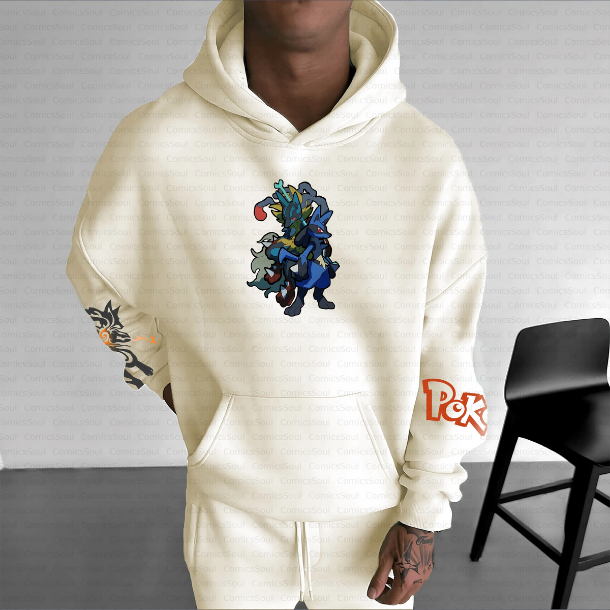 PKM-Unisex Anime Inspired Vintage Plush Hoodie