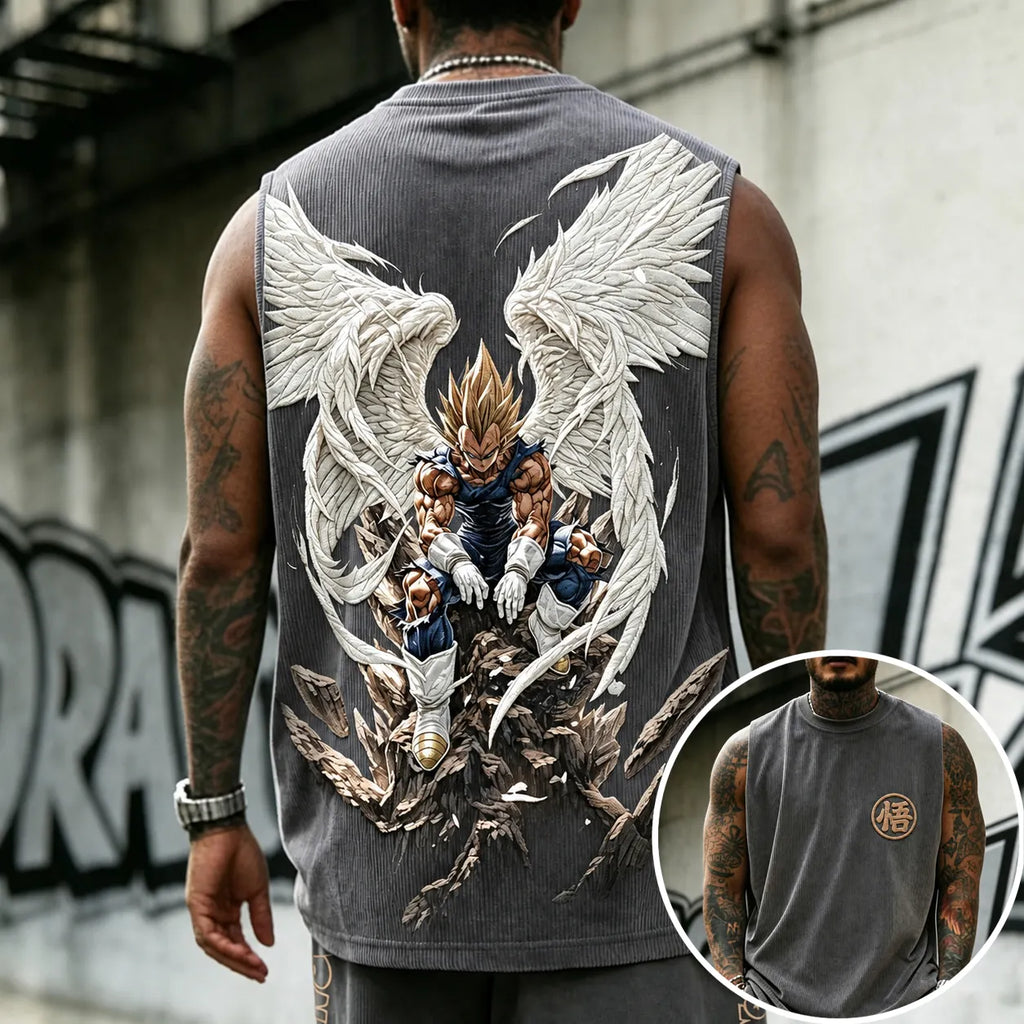 Dragon Ball Unisex Anime-Style Retro Corduroy Tank Top