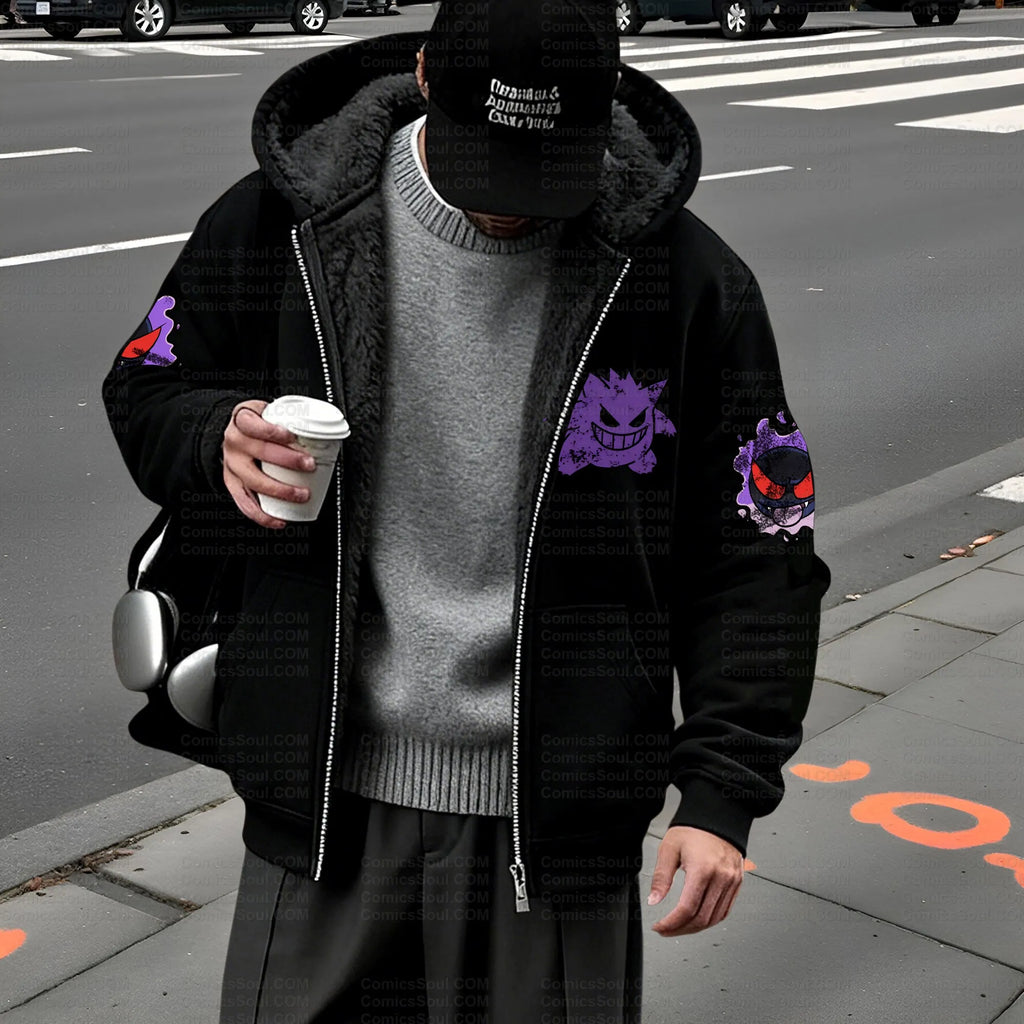 PKM-Unisex Graphic Streetwear Vintage Zipper Cardigan Plush Hoodie