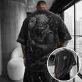 NINDO Unisex Anime-Style Retro Corduroy Oversized T-Shirt