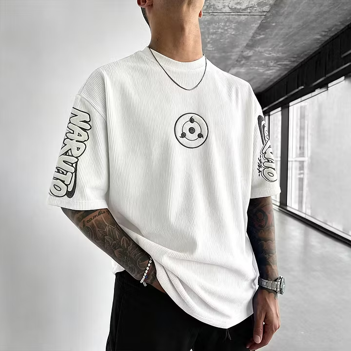 NINDO Unisex Anime Inspired Vintage Corduroy T-Shirt