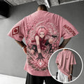 NINDO Unisex Anime-Style Retro Corduroy Oversized T-Shirt
