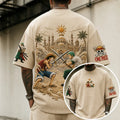 One Piece Unisex Anime-Style Retro Corduroy Oversized T-Shirt