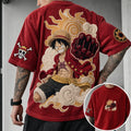One Piece Unisex Anime-Style Retro Corduroy Oversized T-Shirt