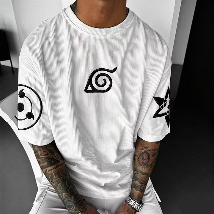 NINDO Unisex Anime Inspired Vintage Corduroy T-Shirt