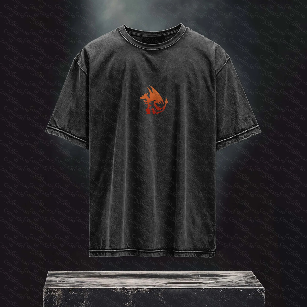PKM-Unisex Anime Inspired Vintage Washed T-Shirt
