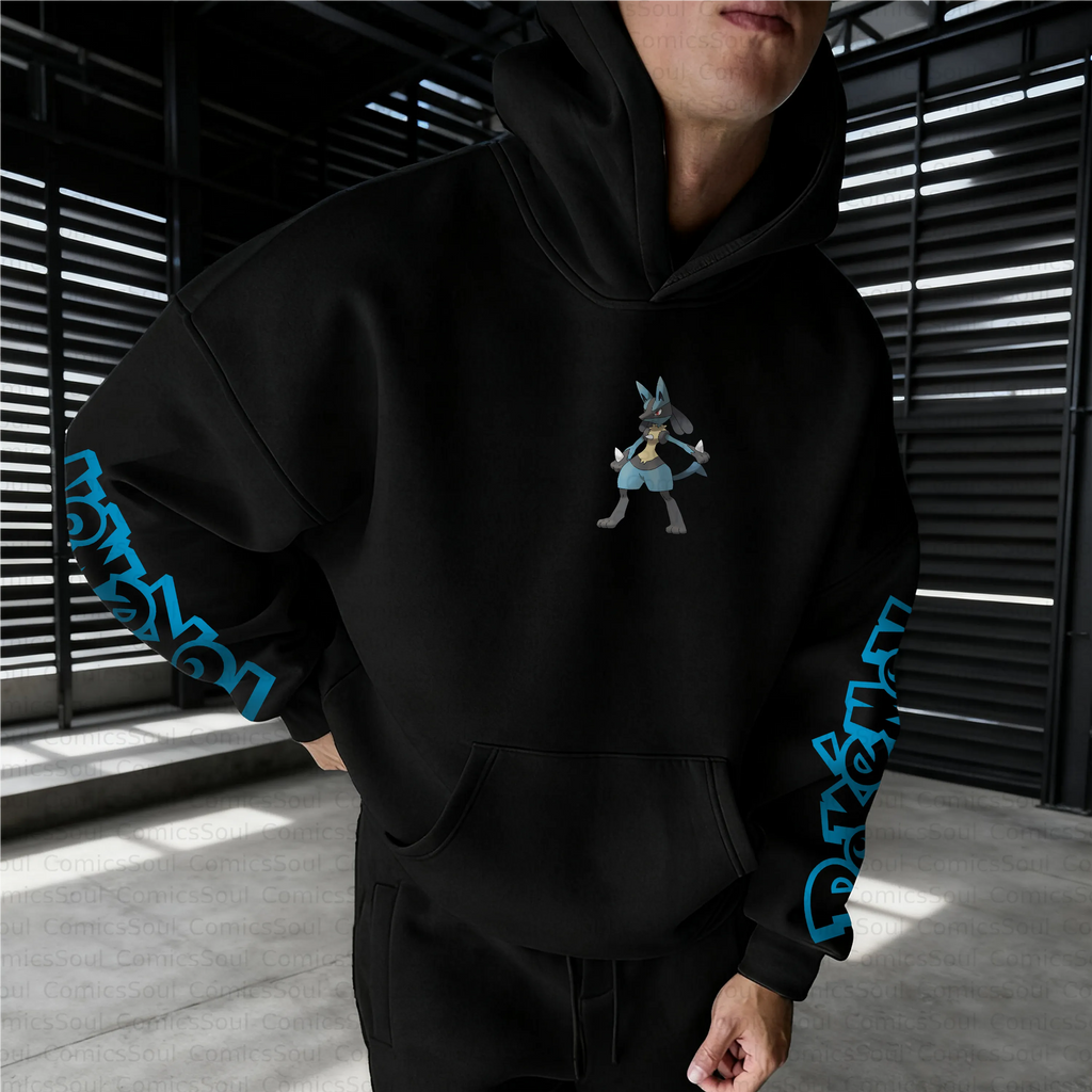 PKM-Unisex Anime Inspired Vintage Plush Hoodie