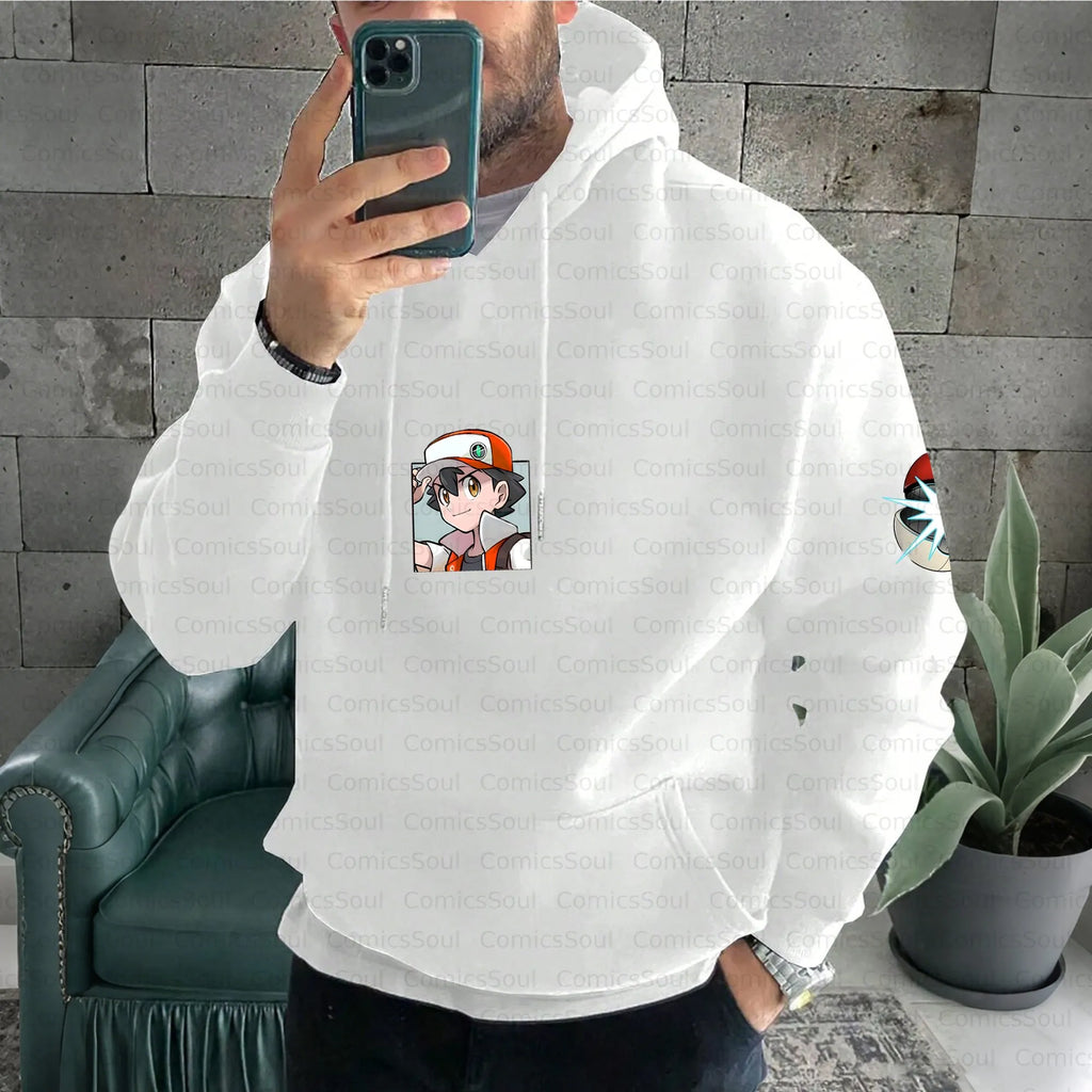 PKM-Unisex Anime Inspired Vintage Plush Hoodie