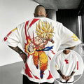 Dragon Ball Unisex Loose-Fit Rock Band Vertical Stripe T-Shirt