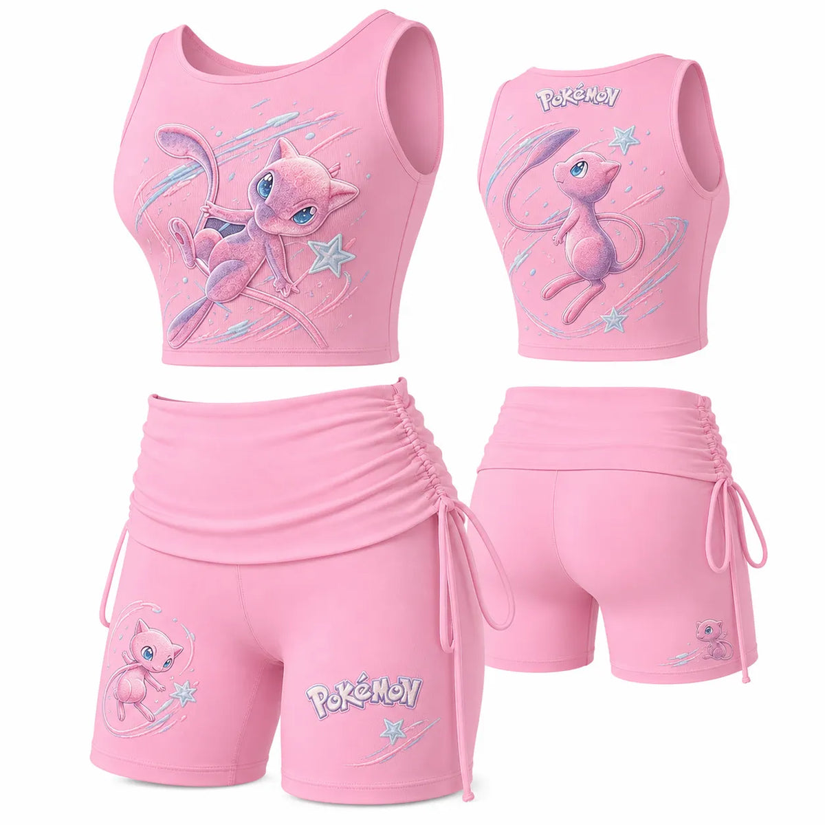 Pokémon Women's Anime-Print Tank Top And Shorts Sports Set