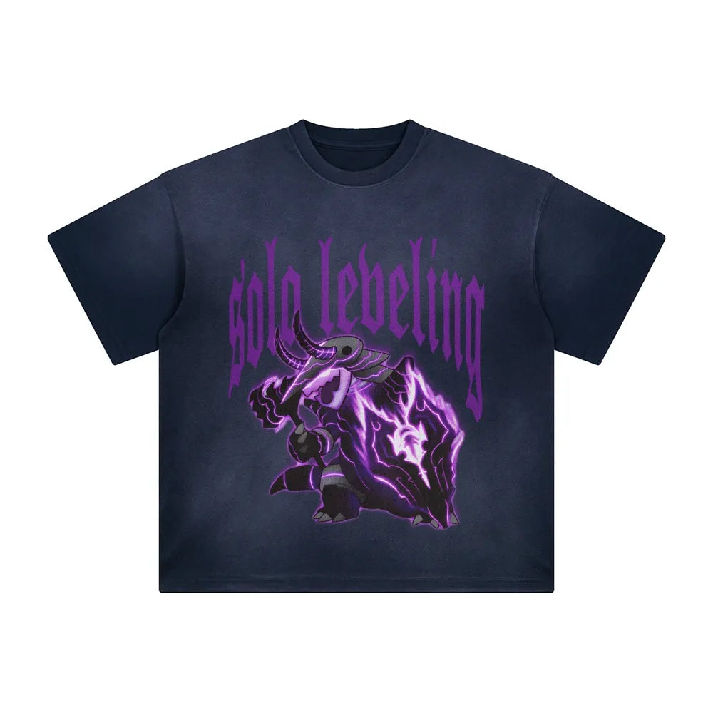 SL-Unisex Anime Inspired Washed  Vintage T-Shirt