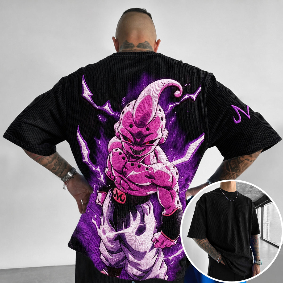 Dragon Ball Unisex Anime-Style Retro Corduroy Oversized T-Shirt