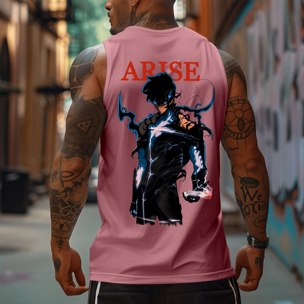 SL-Oversized Anime Print Gym Tank Top