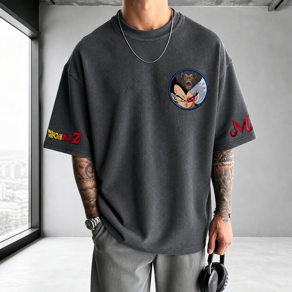Dragon Ball Unisex Short-Sleeve Corduroy T-Shirt With Anime Print