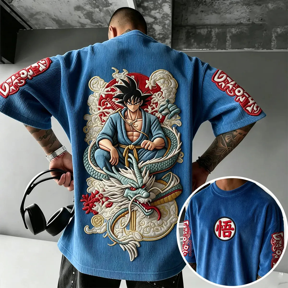 Dragon Ball Unisex Anime Inspired Vintage Corduroy T-Shirt