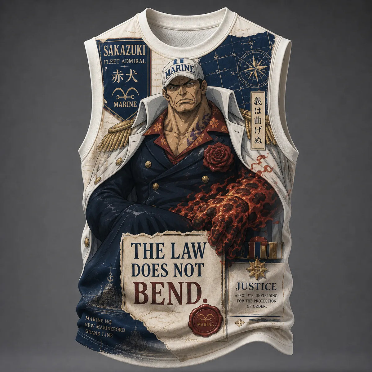 One Piece Pirate Crew Graphic Crew-Neck Tank Top