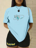 PKM-"Mew" Anime Inspired Vintage Embroidered T-Shirt