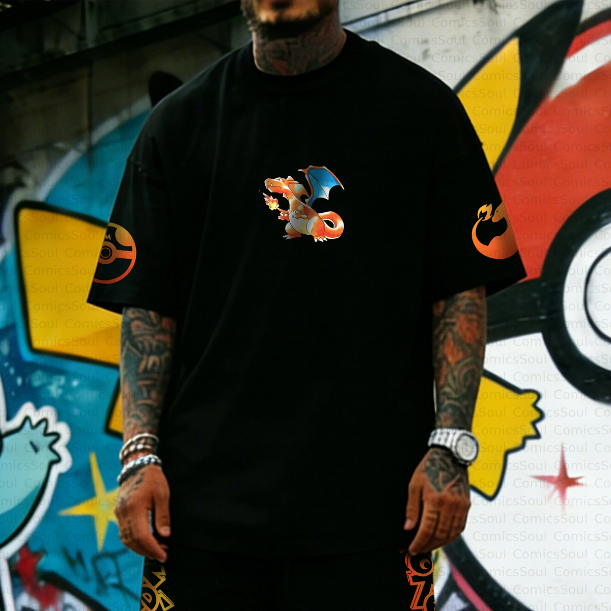 PKM-Unisex Anime Inspired Vintage T-Shirt